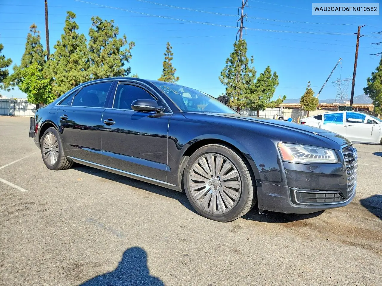 2015 Audi A8 L Quattro VIN: WAU3GAFD6FN010582 Lot: 53055836