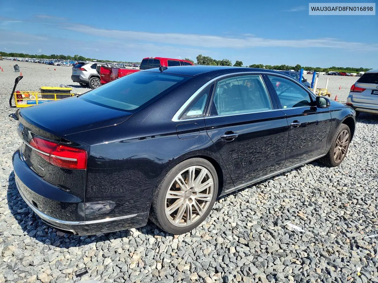 2015 Audi A8 L Quattro VIN: WAU3GAFD8FN016898 Lot: 56759556