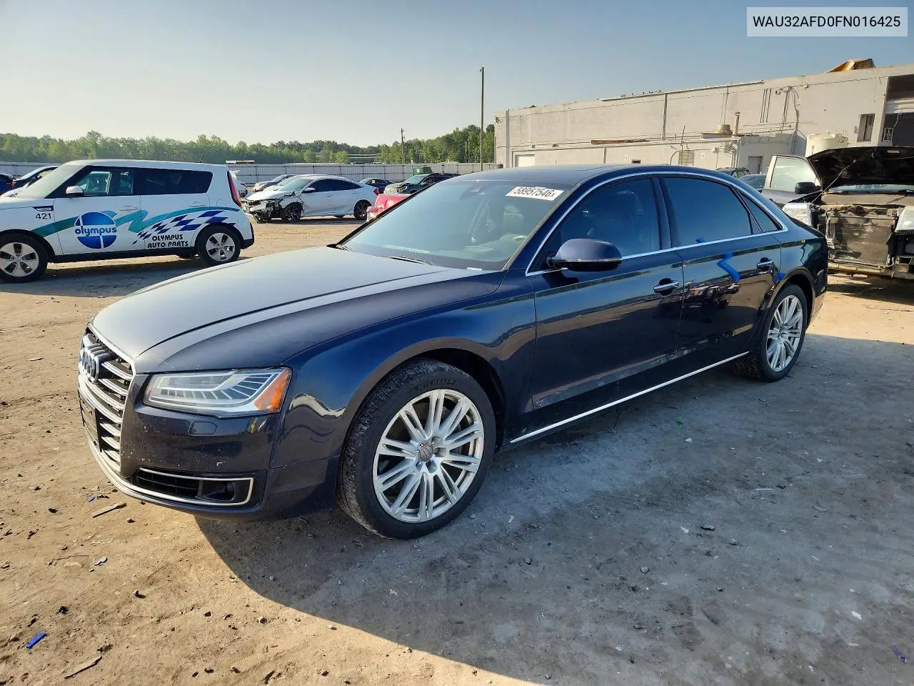 2015 Audi A8 L Quattro VIN: WAU32AFD0FN016425 Lot: 58957546