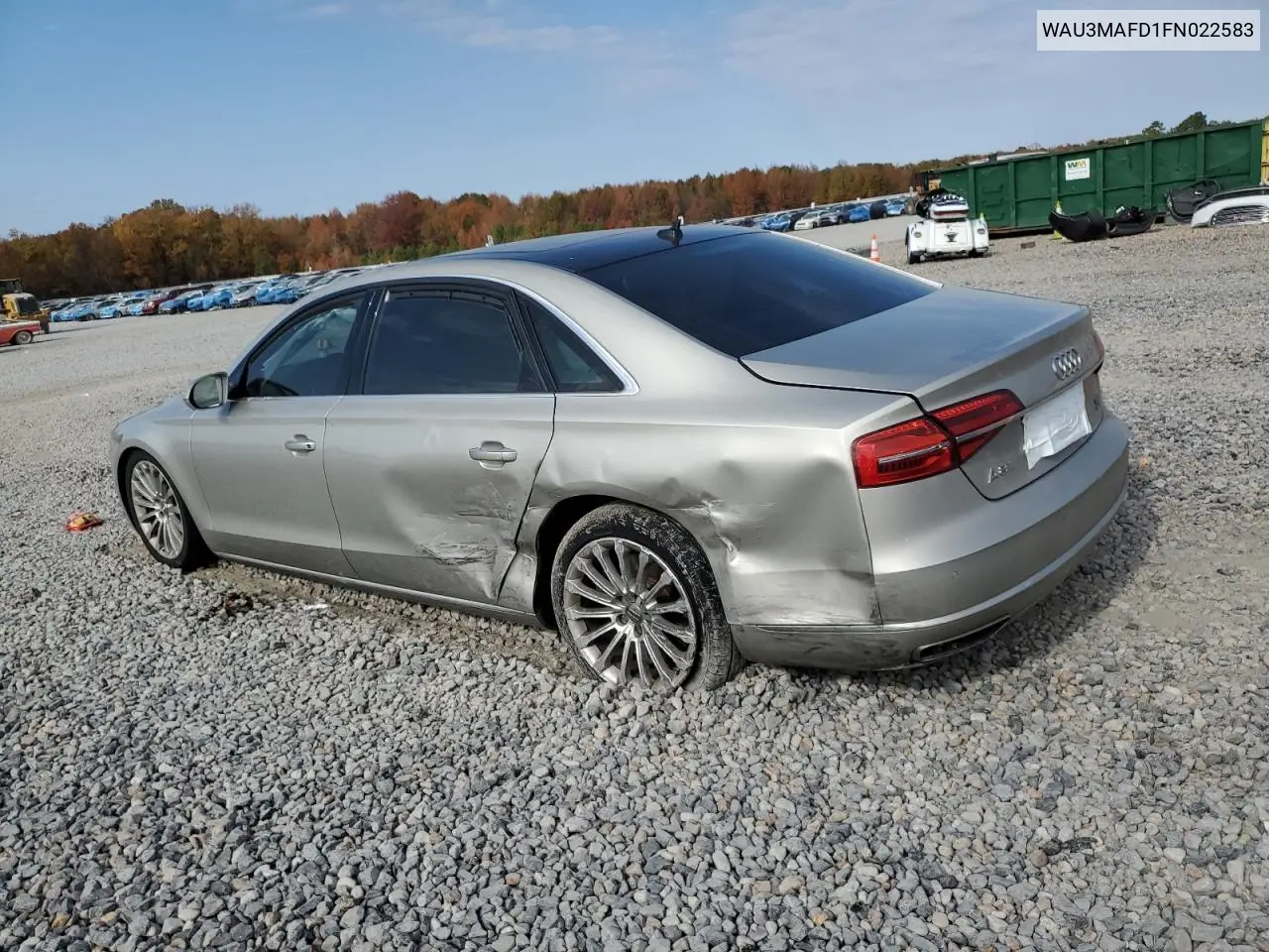 2015 Audi A8 L Tdi Quattro VIN: WAU3MAFD1FN022583 Lot: 93142385