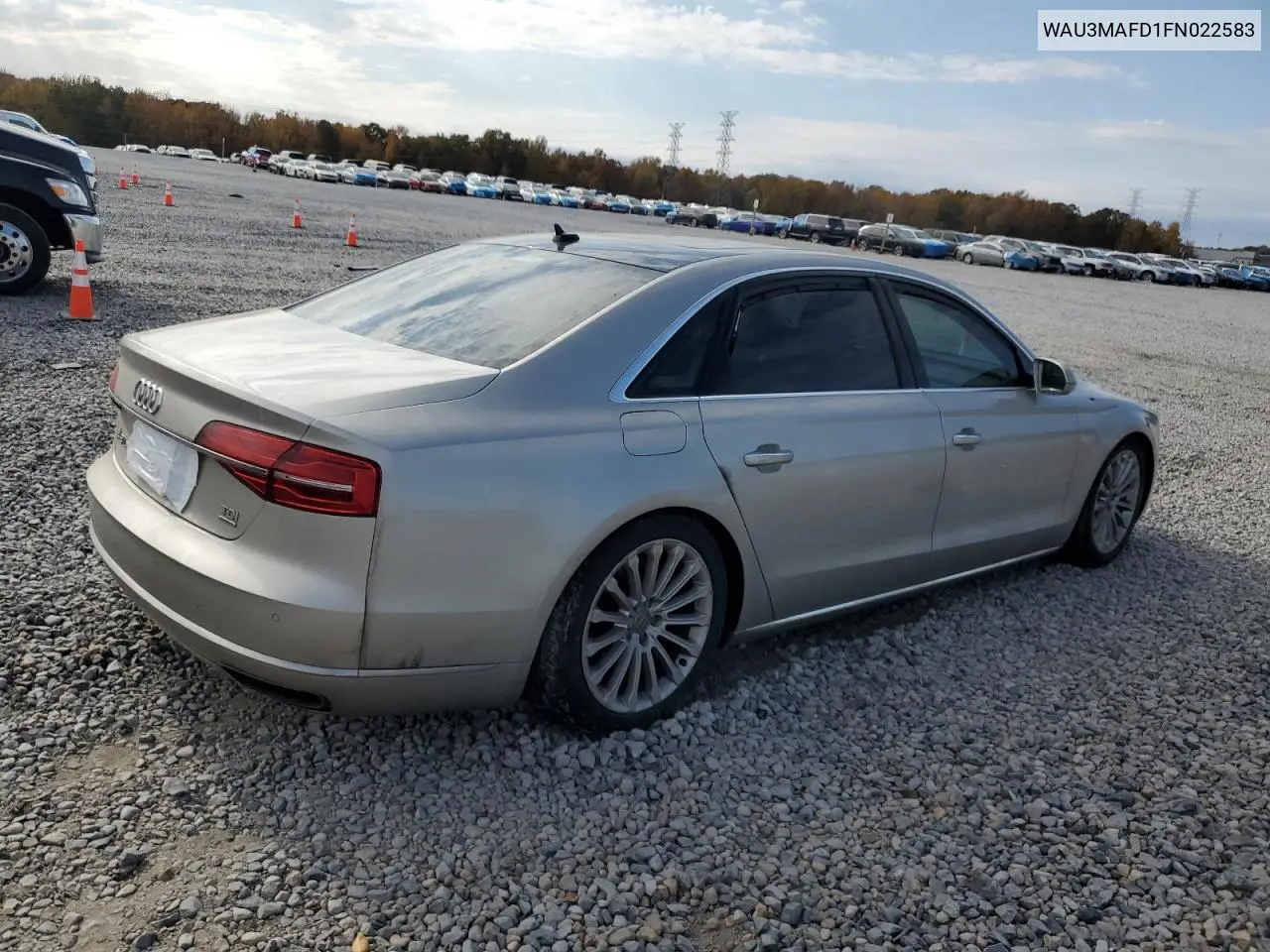 2015 Audi A8 L Tdi Quattro VIN: WAU3MAFD1FN022583 Lot: 93142385