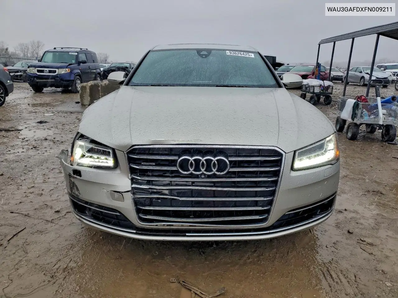 2015 Audi A8 L Quattro VIN: WAU3GAFDXFN009211 Lot: 93626425