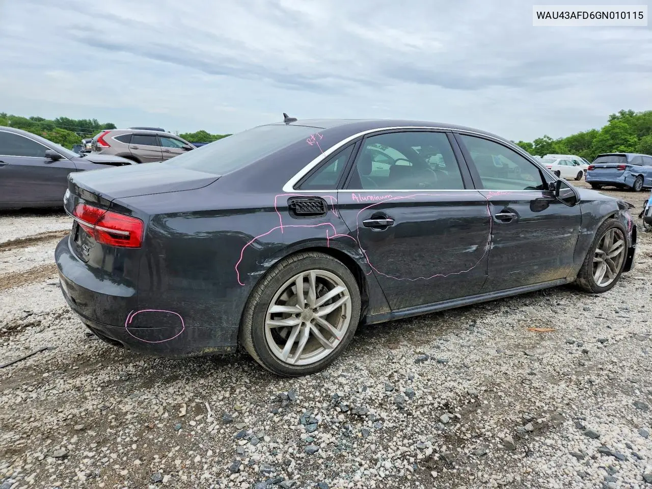 2016 Audi A8 L Quattro VIN: WAU43AFD6GN010115 Lot: 54253526