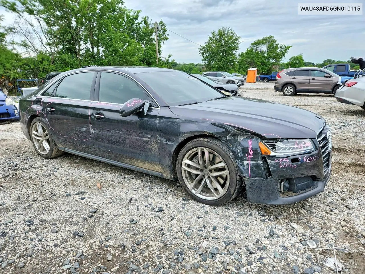 2016 Audi A8 L Quattro VIN: WAU43AFD6GN010115 Lot: 54253526