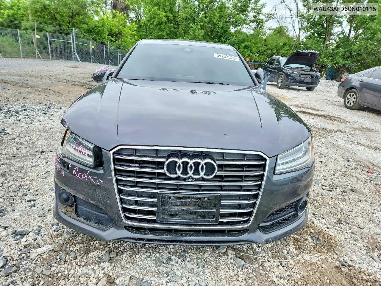 2016 Audi A8 L Quattro VIN: WAU43AFD6GN010115 Lot: 54253526