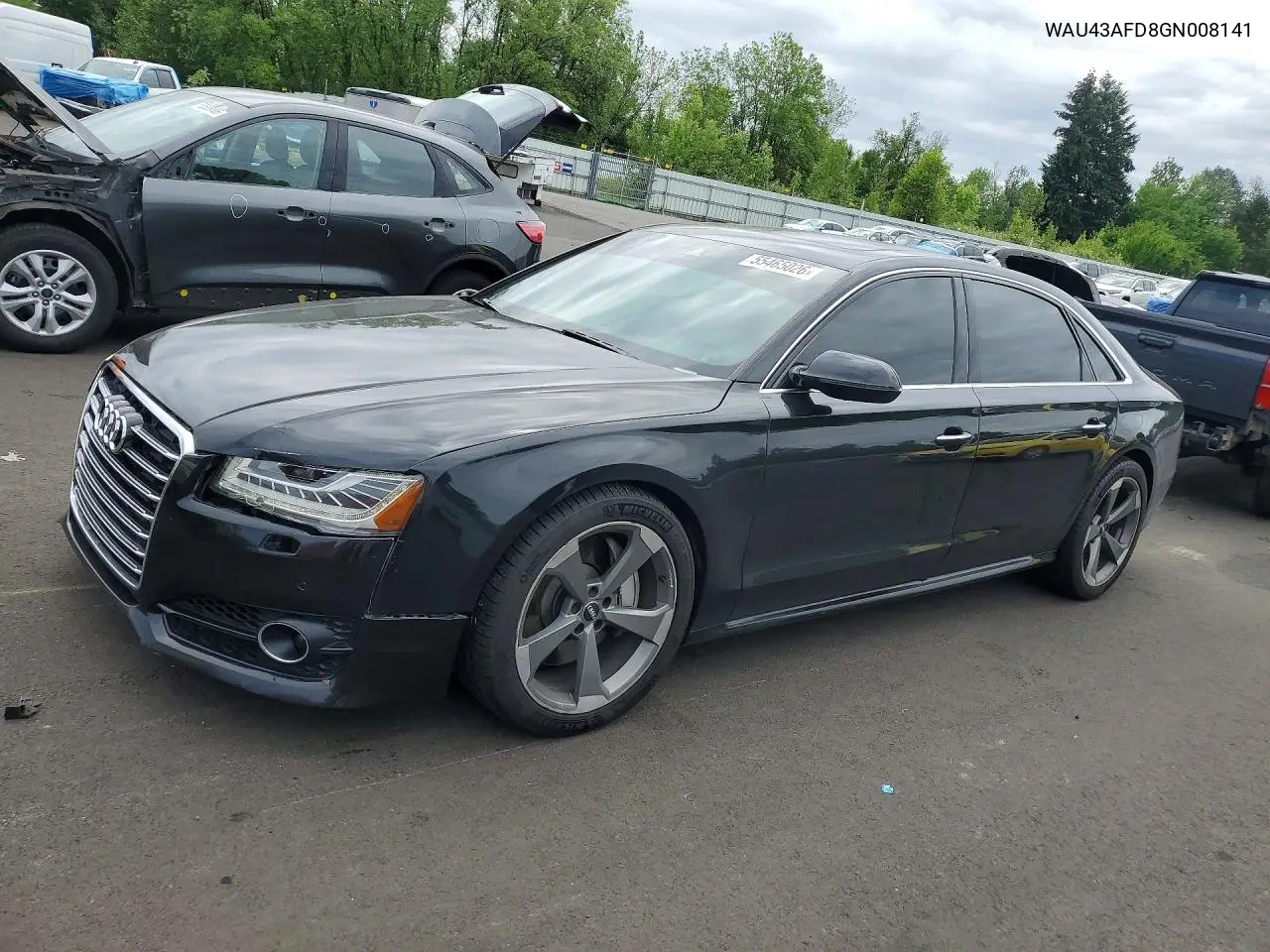 2016 Audi A8 L Quattro VIN: WAU43AFD8GN008141 Lot: 55465026