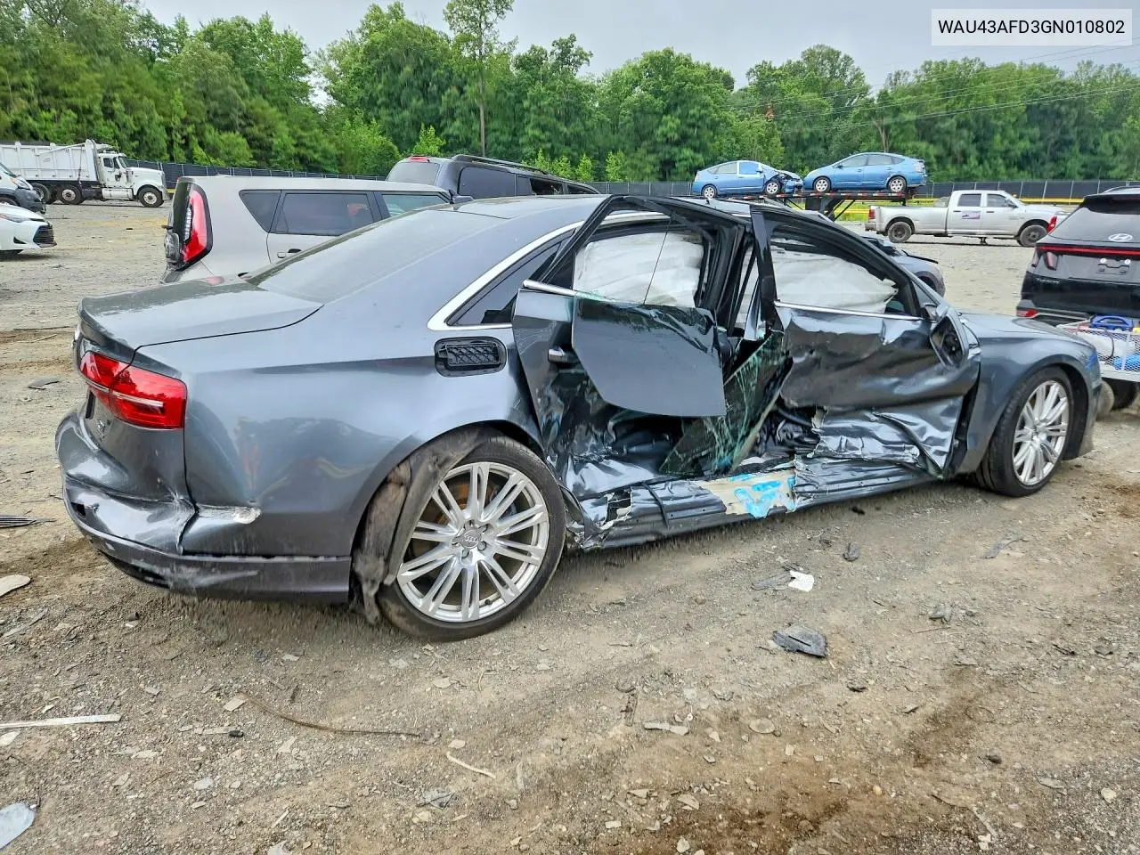 2016 Audi A8 L Quattro VIN: WAU43AFD3GN010802 Lot: 60323836