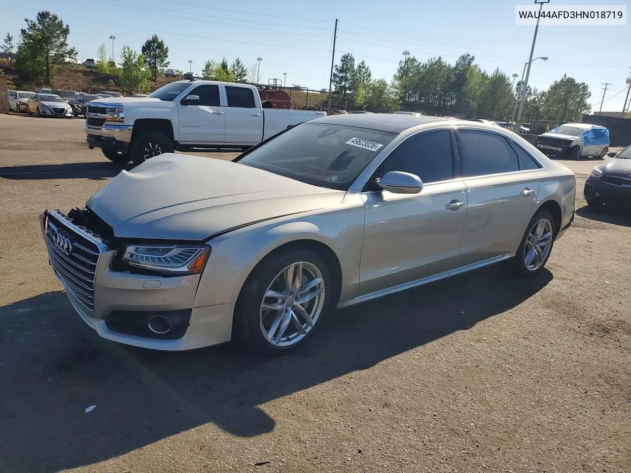 2017 Audi A8 L Quattro VIN: WAU44AFD3HN018719 Lot: 49623026