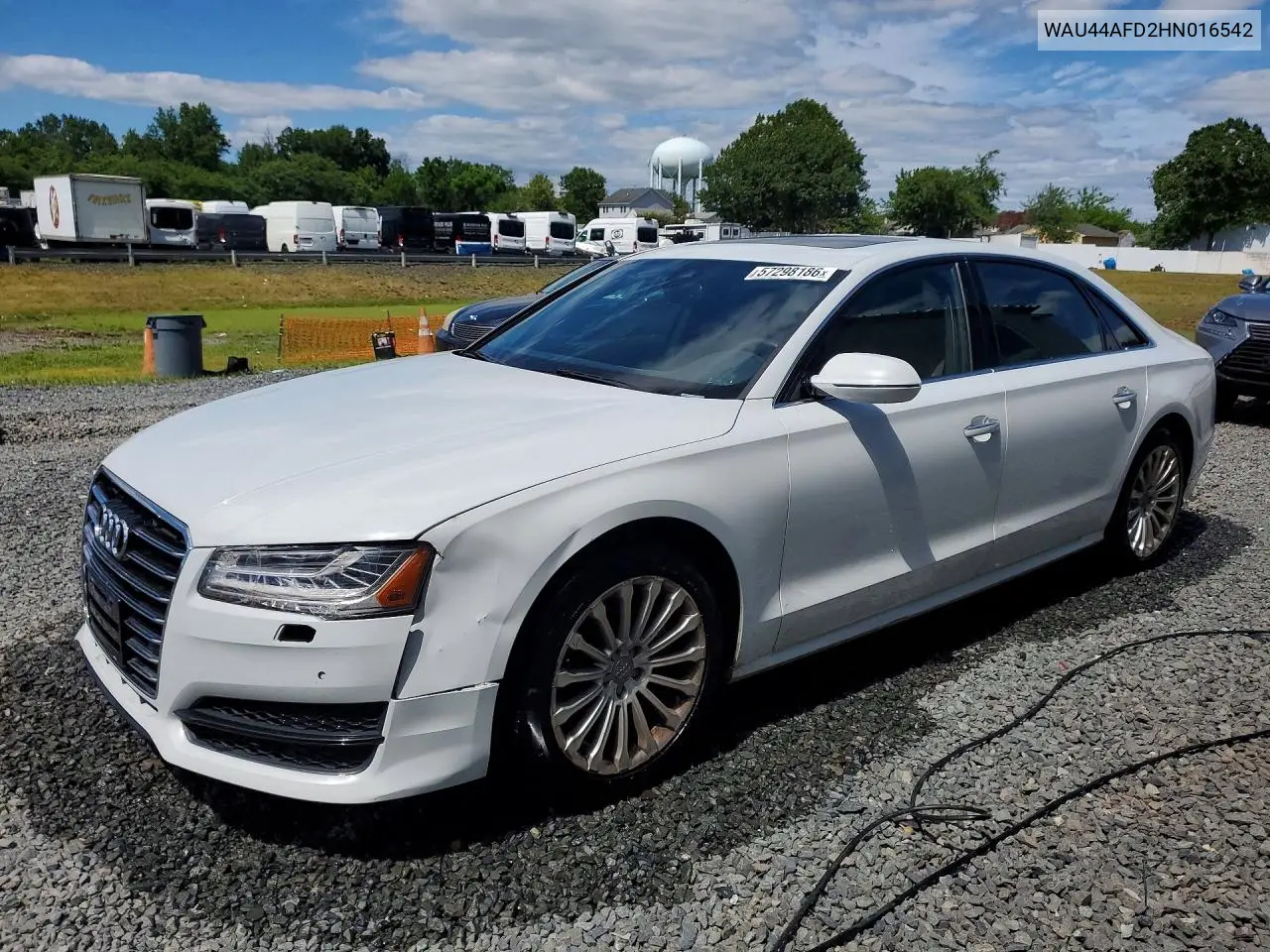 2017 Audi A8 L Quattro VIN: WAU44AFD2HN016542 Lot: 57298186