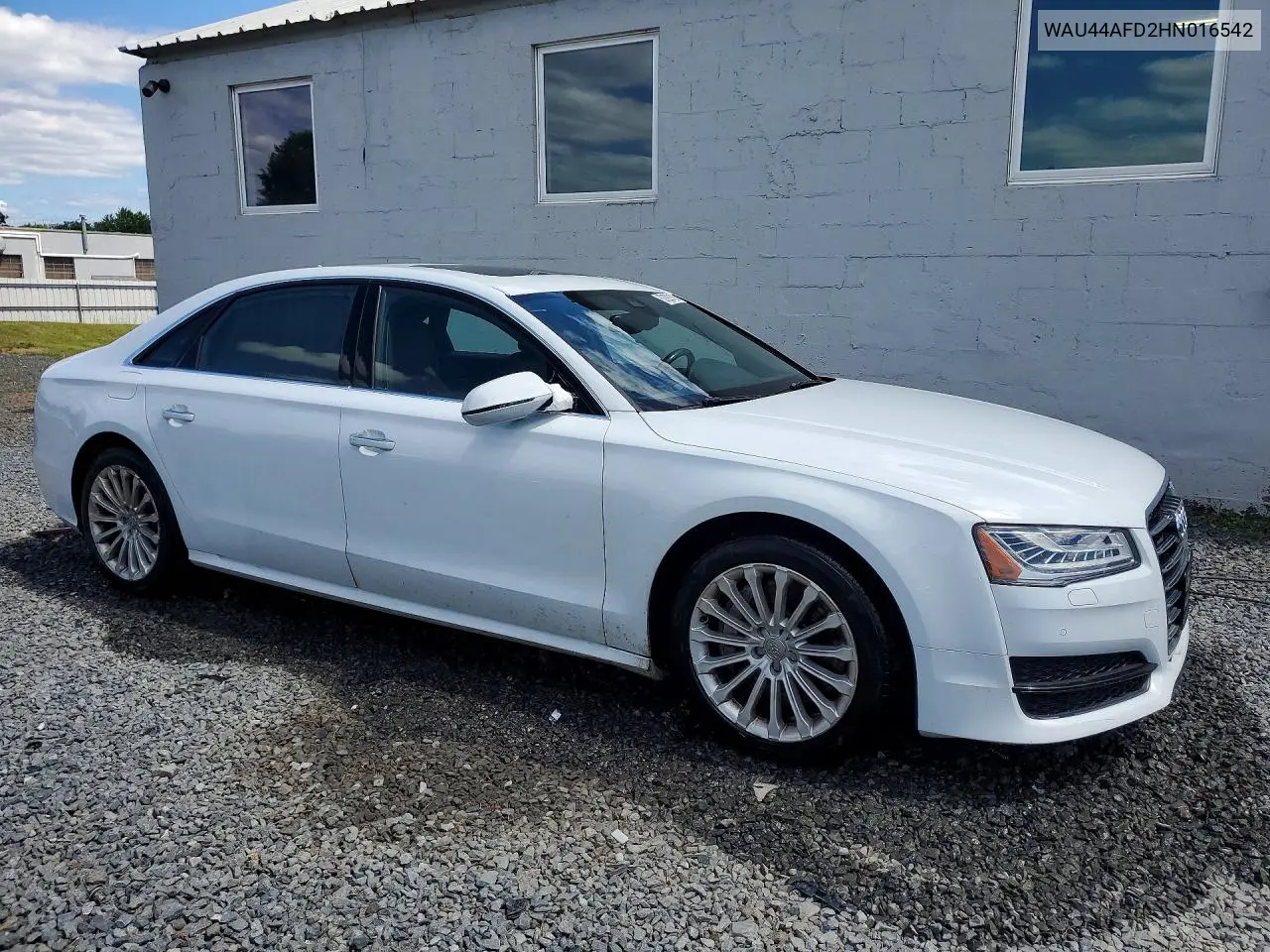 2017 Audi A8 L Quattro VIN: WAU44AFD2HN016542 Lot: 57298186