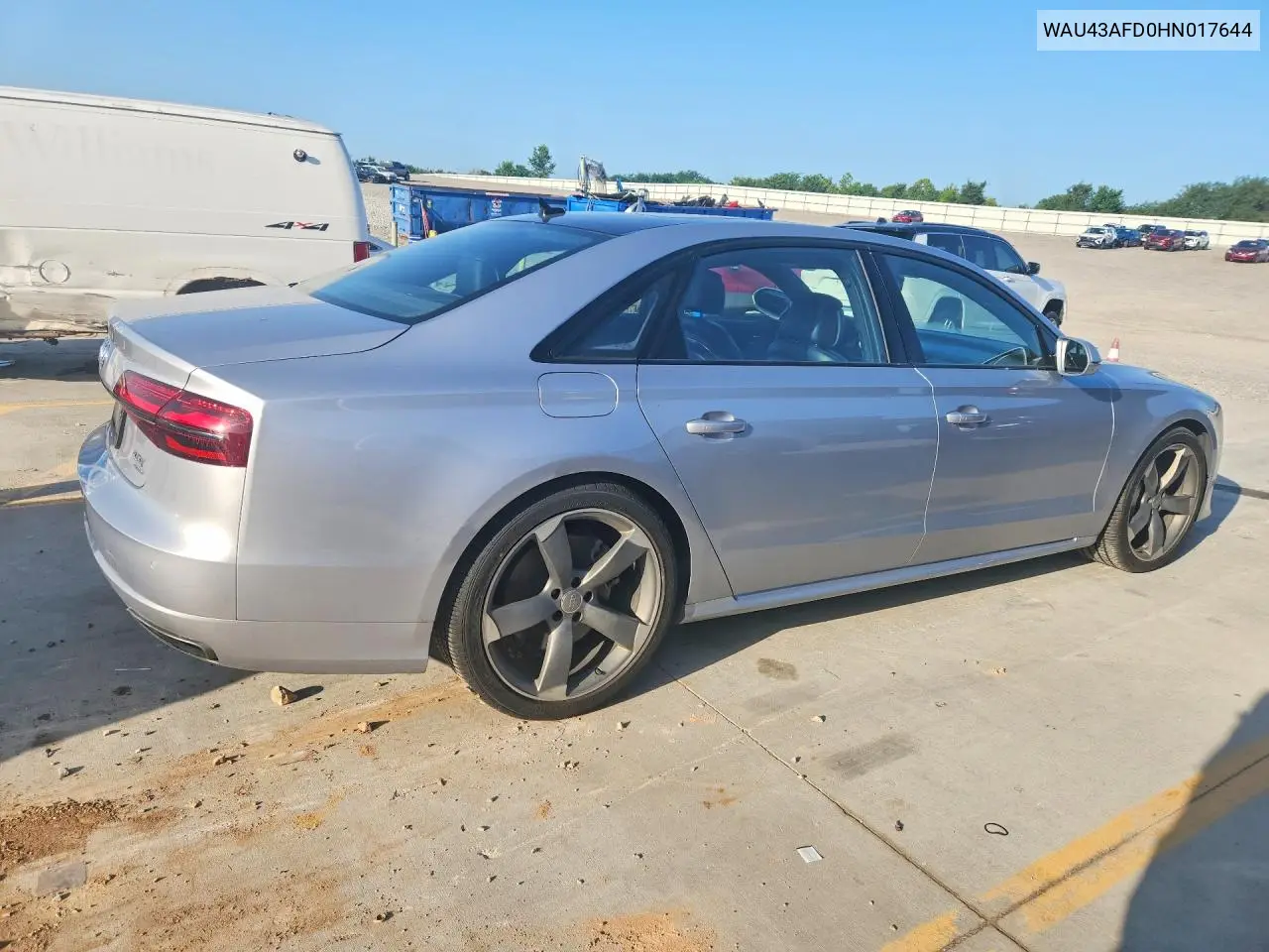 2017 Audi A8 L Quattro VIN: WAU43AFD0HN017644 Lot: 95588885