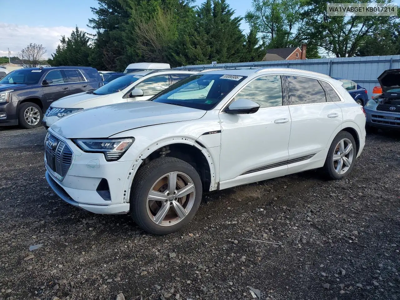 2019 Audi E-Tron Prestige VIN: WA1VABGE1KB017214 Lot: 53086986