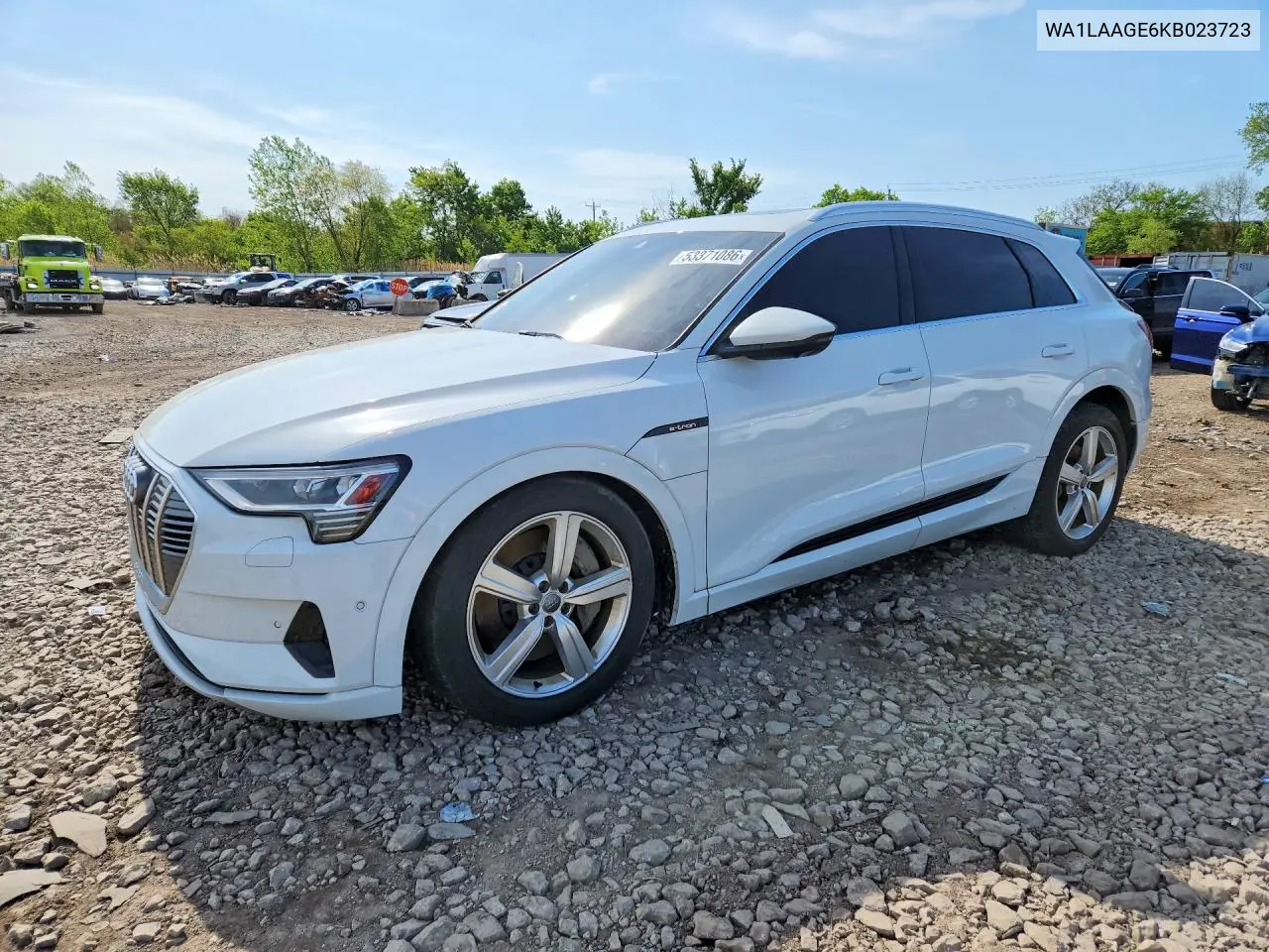 2019 Audi E-Tron Premium Plus VIN: WA1LAAGE6KB023723 Lot: 53371086