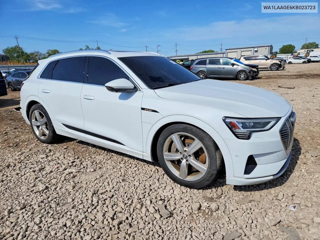 2019 Audi E-Tron Premium Plus VIN: WA1LAAGE6KB023723 Lot: 53371086