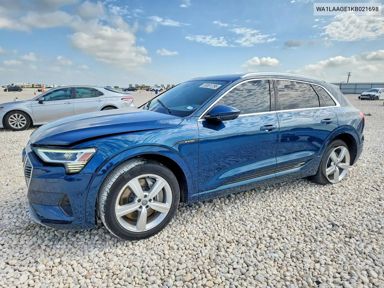 2019 Audi E-Tron Premium Plus VIN: WA1LAAGE1KB021698 Lot: 58891296