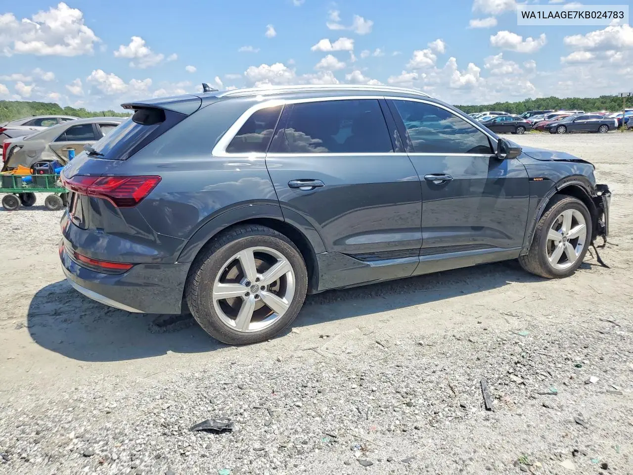 2019 Audi E-Tron Premium Plus VIN: WA1LAAGE7KB024783 Lot: 60629146