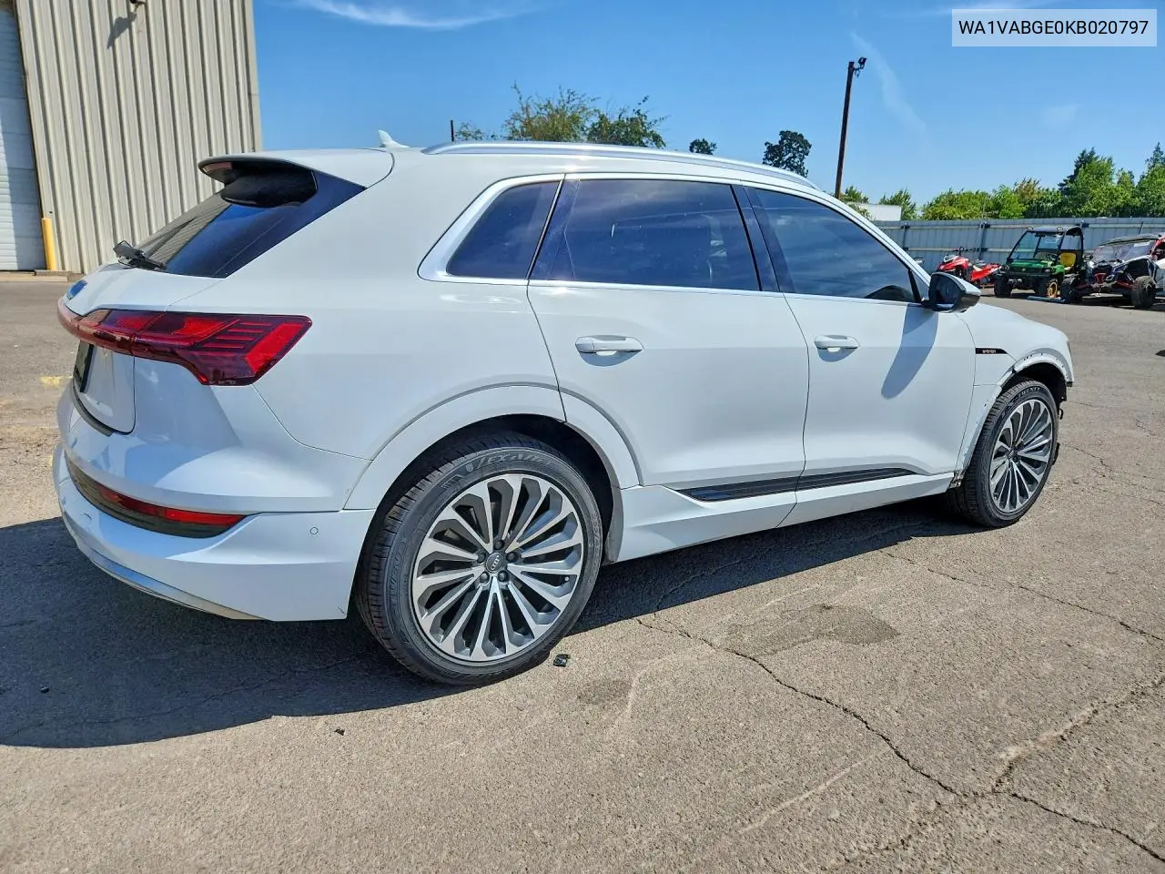 2019 Audi E-Tron Prestige VIN: WA1VABGE0KB020797 Lot: 85970975