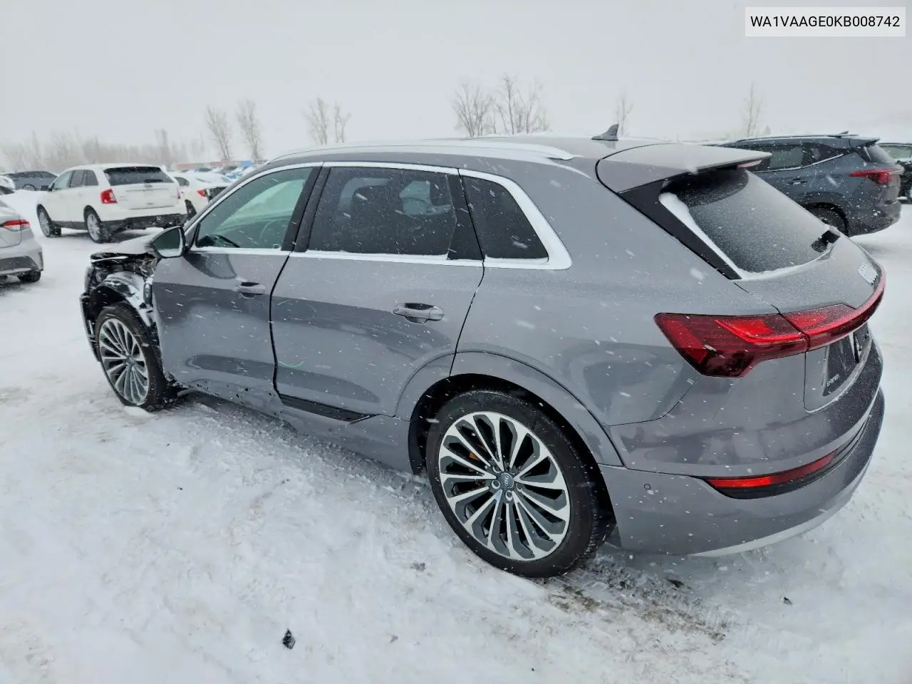 2019 Audi E-Tron Prestige VIN: WA1VAAGE0KB008742 Lot: 99423245