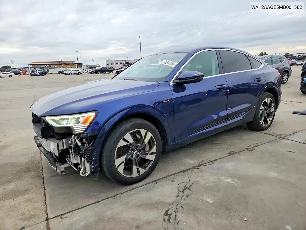 2021 Audi E-Tron Sportback Premium Plus VIN: WA12AAGE5MB001582 Lot: 52018686