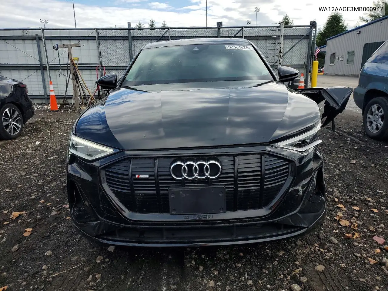 2021 Audi E-Tron Sportback Premium Plus VIN: WA12AAGE3MB000947 Lot: 52364026