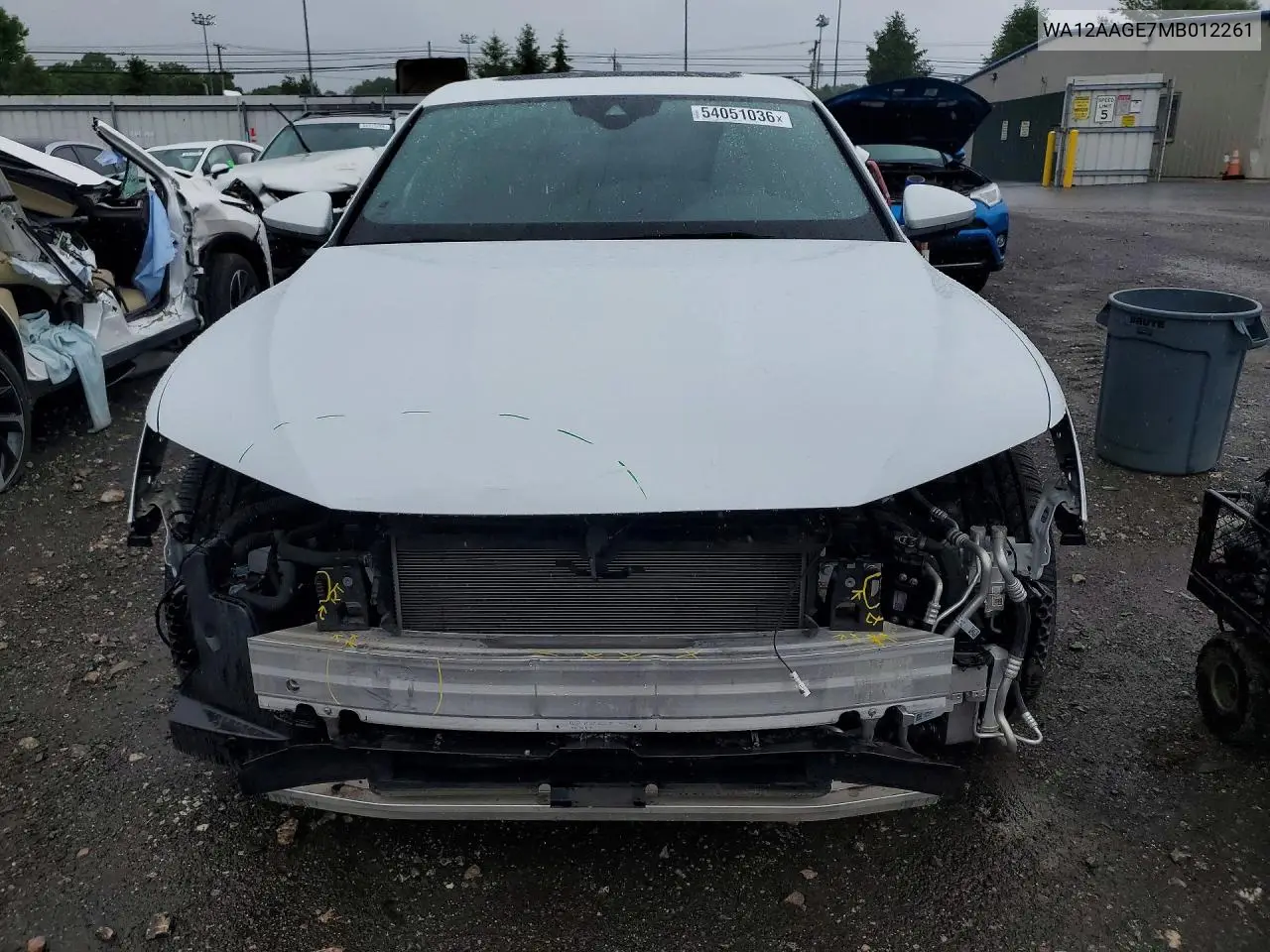 2021 Audi E-Tron Sportback Premium Plus VIN: WA12AAGE7MB012261 Lot: 54051036