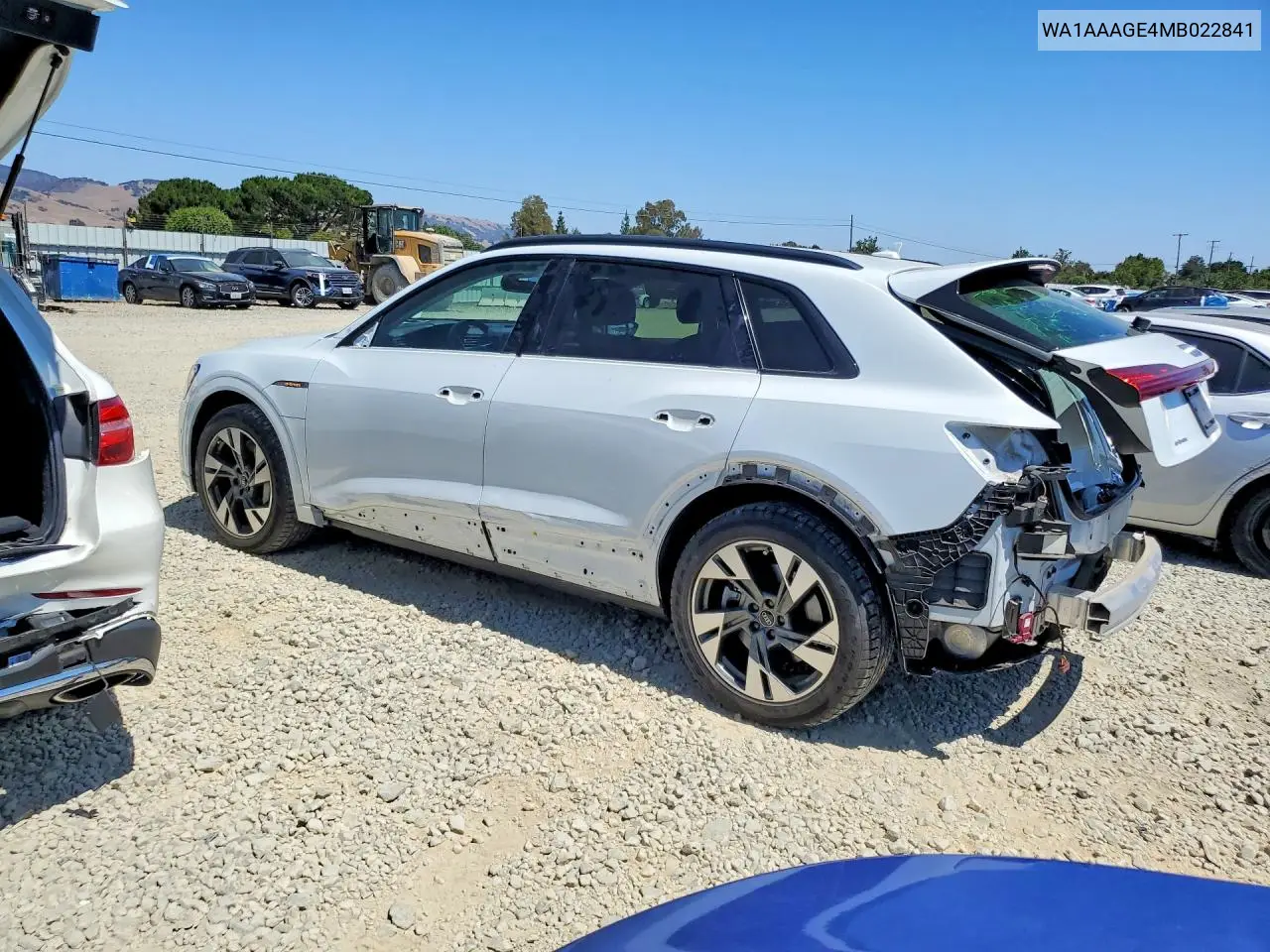 2021 Audi E-Tron Premium VIN: WA1AAAGE4MB022841 Lot: 58332186