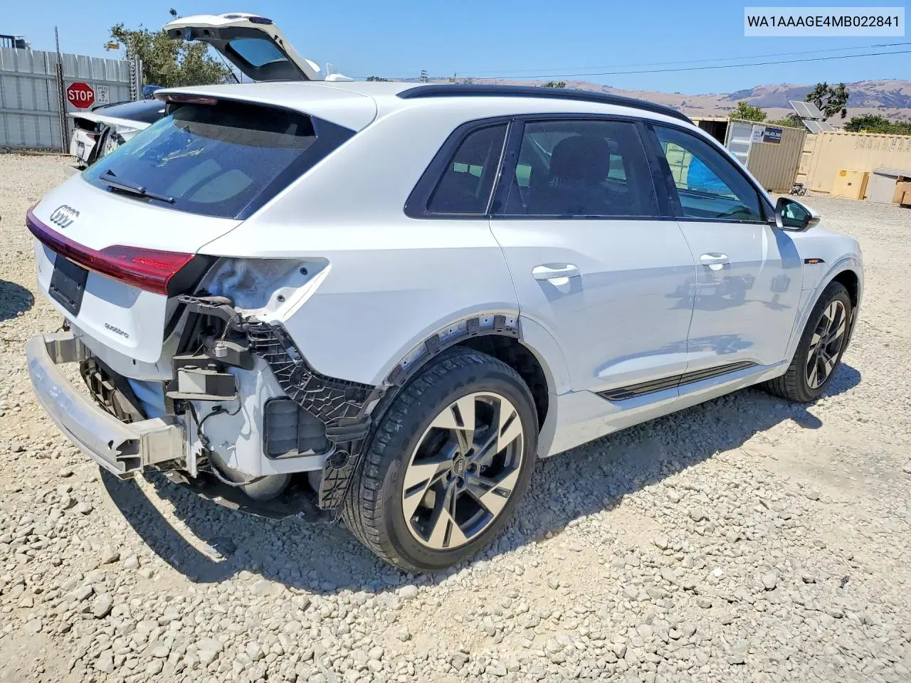 2021 Audi E-Tron Premium VIN: WA1AAAGE4MB022841 Lot: 58332186