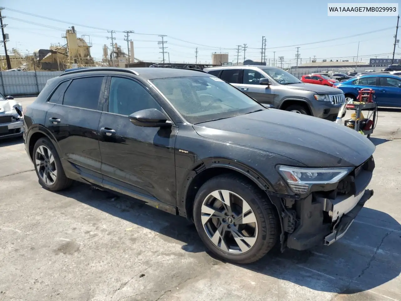 2021 Audi E-Tron Premium VIN: WA1AAAGE7MB029993 Lot: 58406585