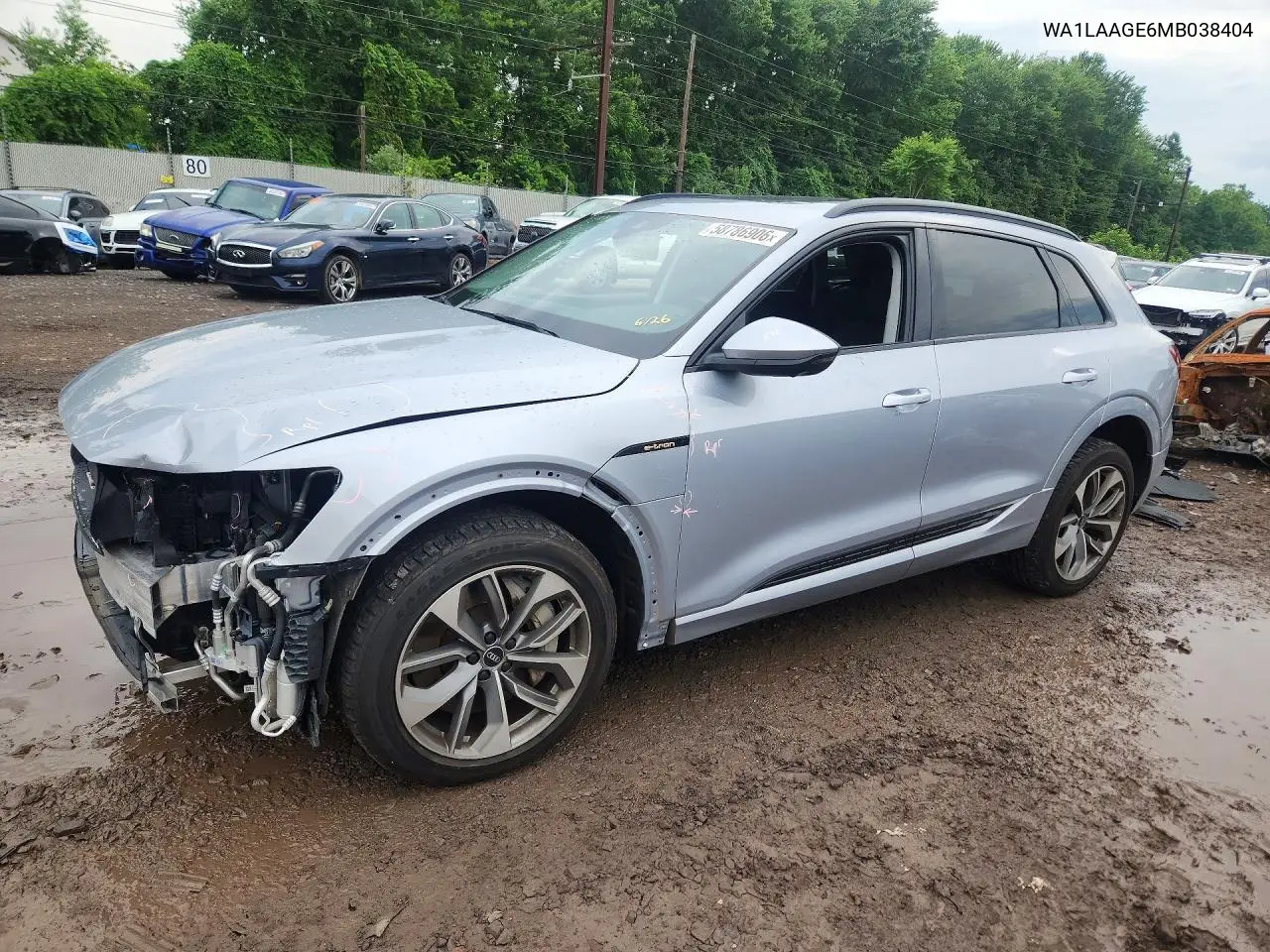 2021 Audi E-Tron Premium Plus VIN: WA1LAAGE6MB038404 Lot: 58786906