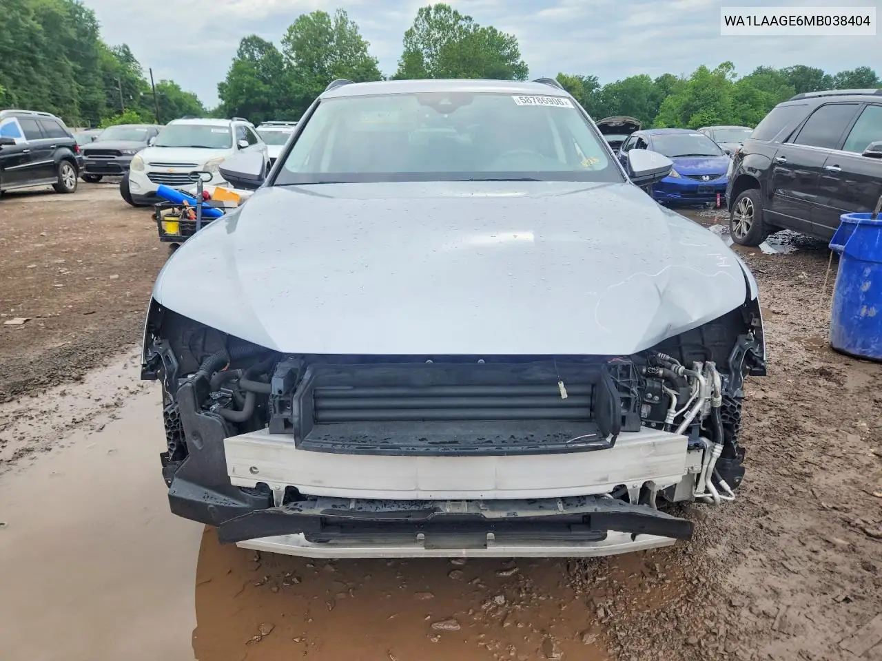 2021 Audi E-Tron Premium Plus VIN: WA1LAAGE6MB038404 Lot: 58786906