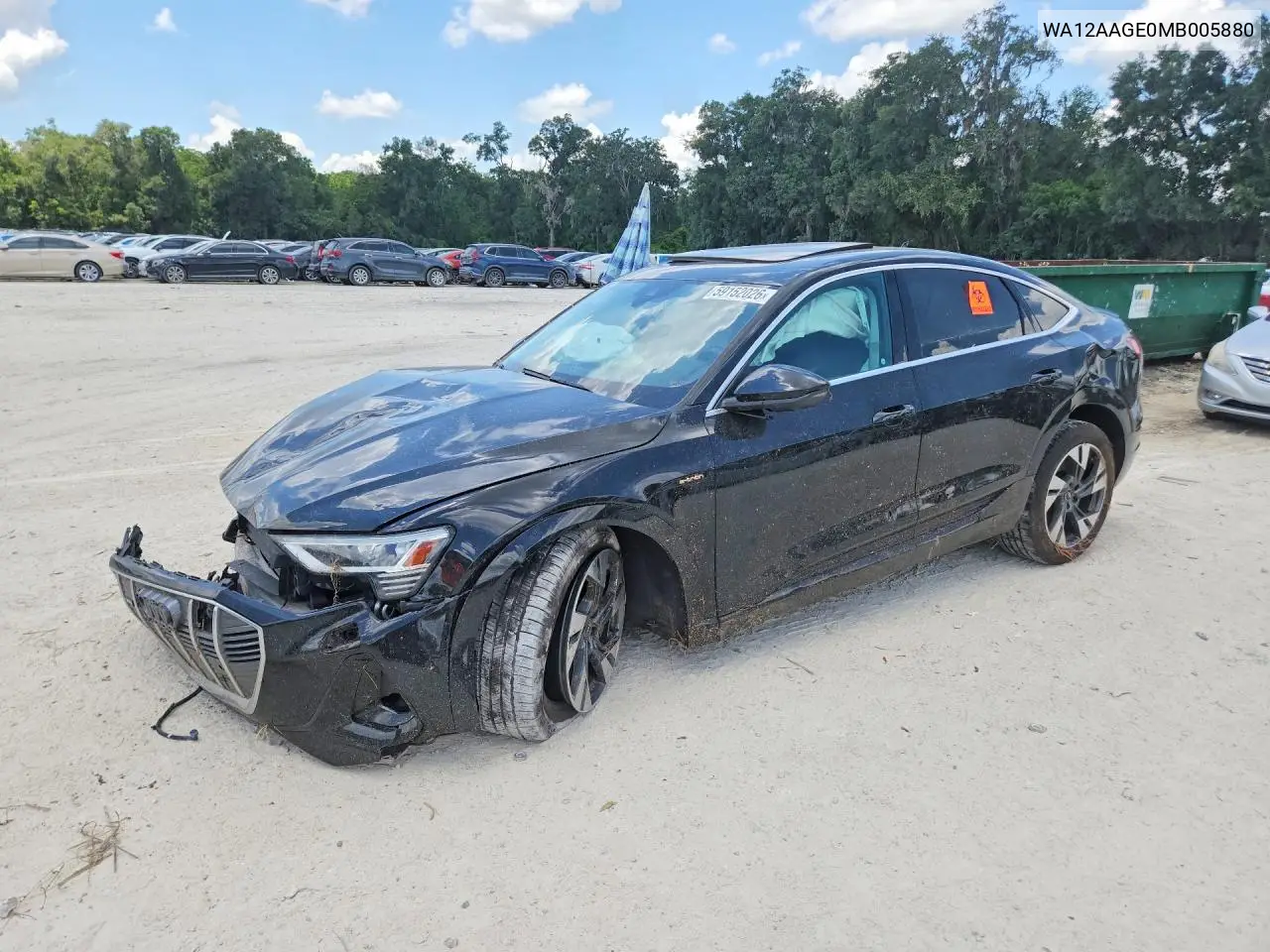 2021 Audi E-Tron Sportback Premium Plus VIN: WA12AAGE0MB005880 Lot: 59152026