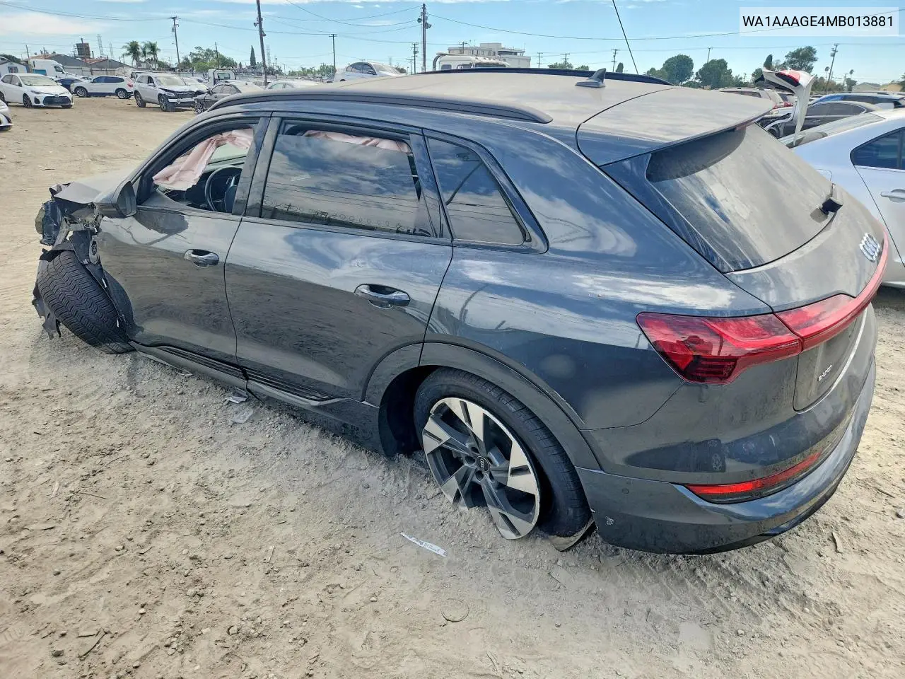 2021 Audi E-Tron Premium VIN: WA1AAAGE4MB013881 Lot: 60887826