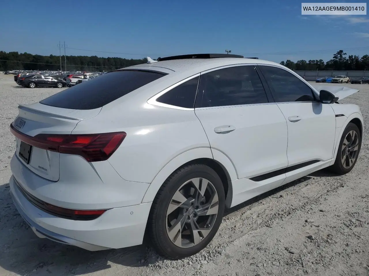 2021 Audi E-Tron Sportback Premium Plus VIN: WA12AAGE9MB001410 Lot: 70718345