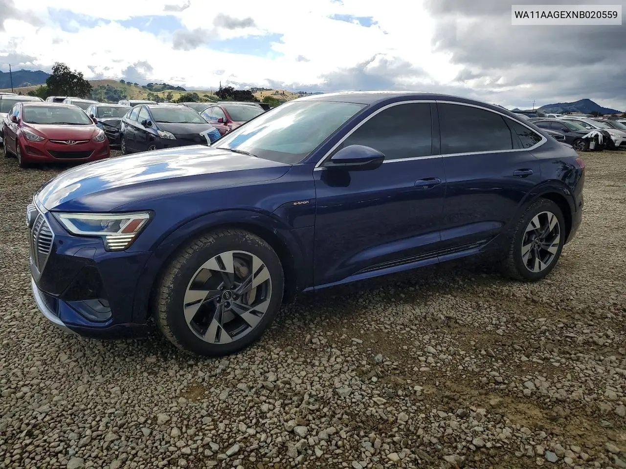 2022 Audi E-Tron Sportback Premium VIN: WA11AAGEXNB020559 Lot: 50621456