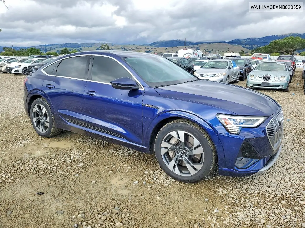 2022 Audi E-Tron Sportback Premium VIN: WA11AAGEXNB020559 Lot: 50621456