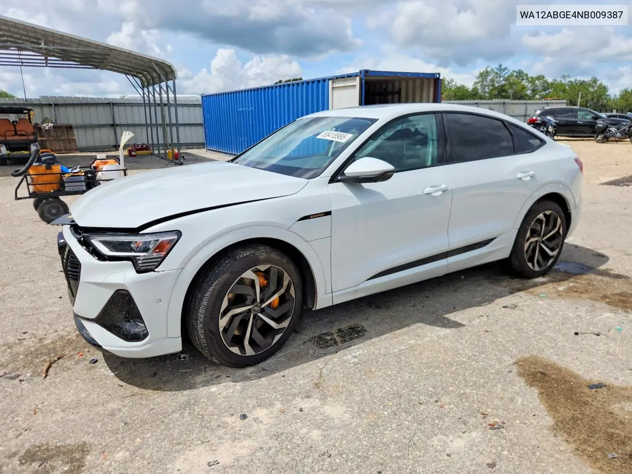 2022 Audi E-Tron Sportback Premium Plus VIN: WA12ABGE4NB009387 Lot: 55418986