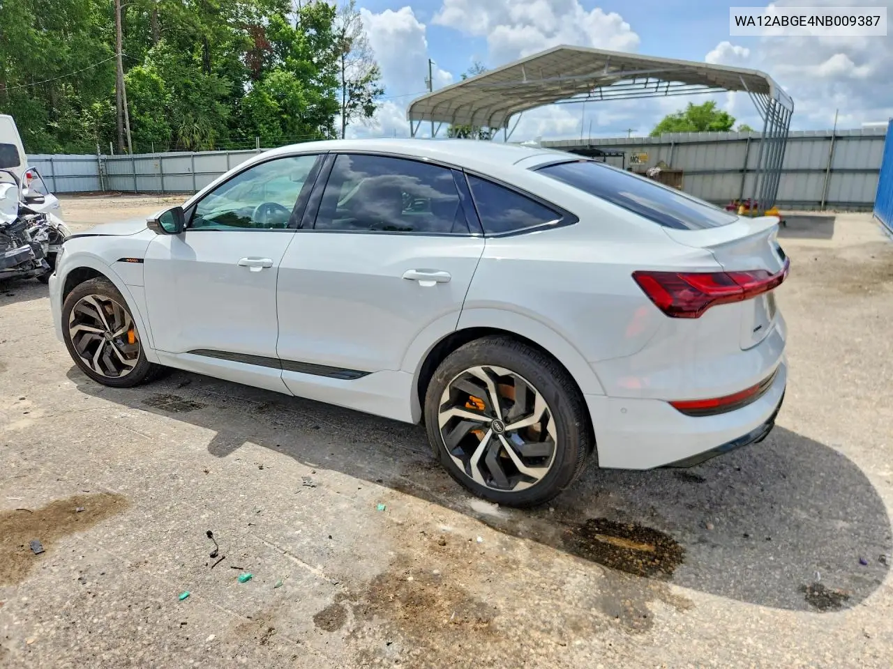 2022 Audi E-Tron Sportback Premium Plus VIN: WA12ABGE4NB009387 Lot: 55418986