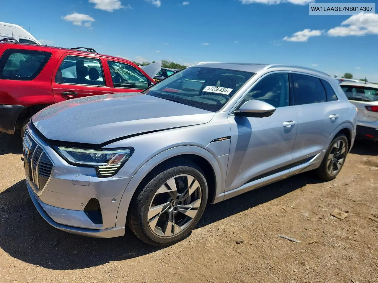 2022 Audi E-Tron Premium Plus VIN: WA1LAAGE7NB014307 Lot: 57236456