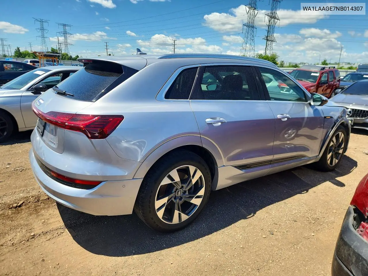 2022 Audi E-Tron Premium Plus VIN: WA1LAAGE7NB014307 Lot: 57236456