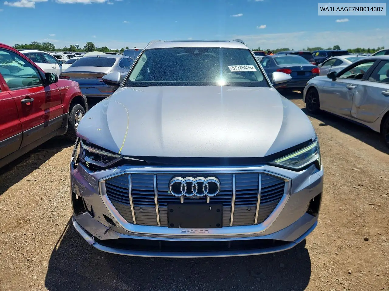 2022 Audi E-Tron Premium Plus VIN: WA1LAAGE7NB014307 Lot: 57236456