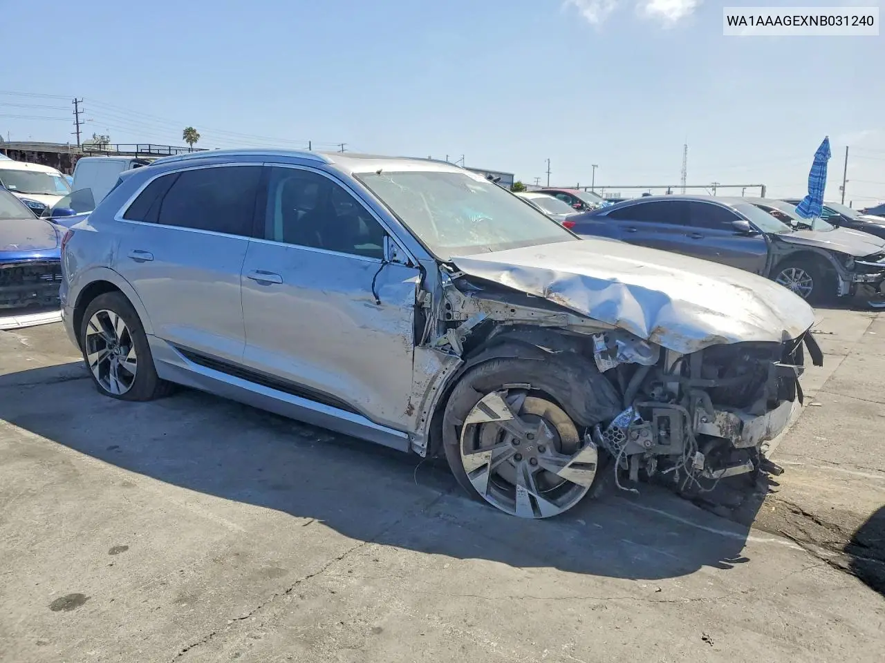2022 Audi E-Tron Premium VIN: WA1AAAGEXNB031240 Lot: 60802876