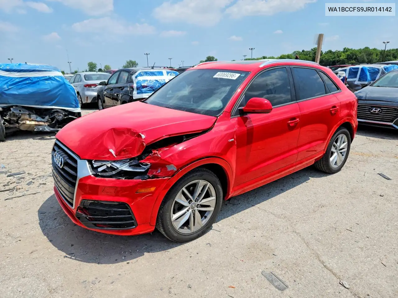 2018 Audi Q3 Premium VIN: WA1BCCFS9JR014142 Lot: 60069296
