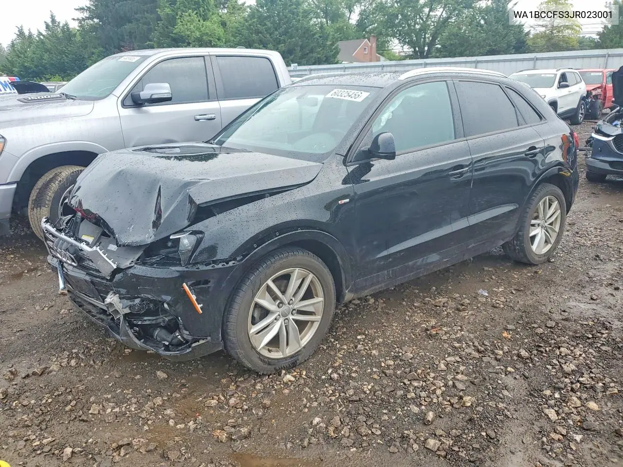 2018 Audi Q3 Premium VIN: WA1BCCFS3JR023001 Lot: 60325456
