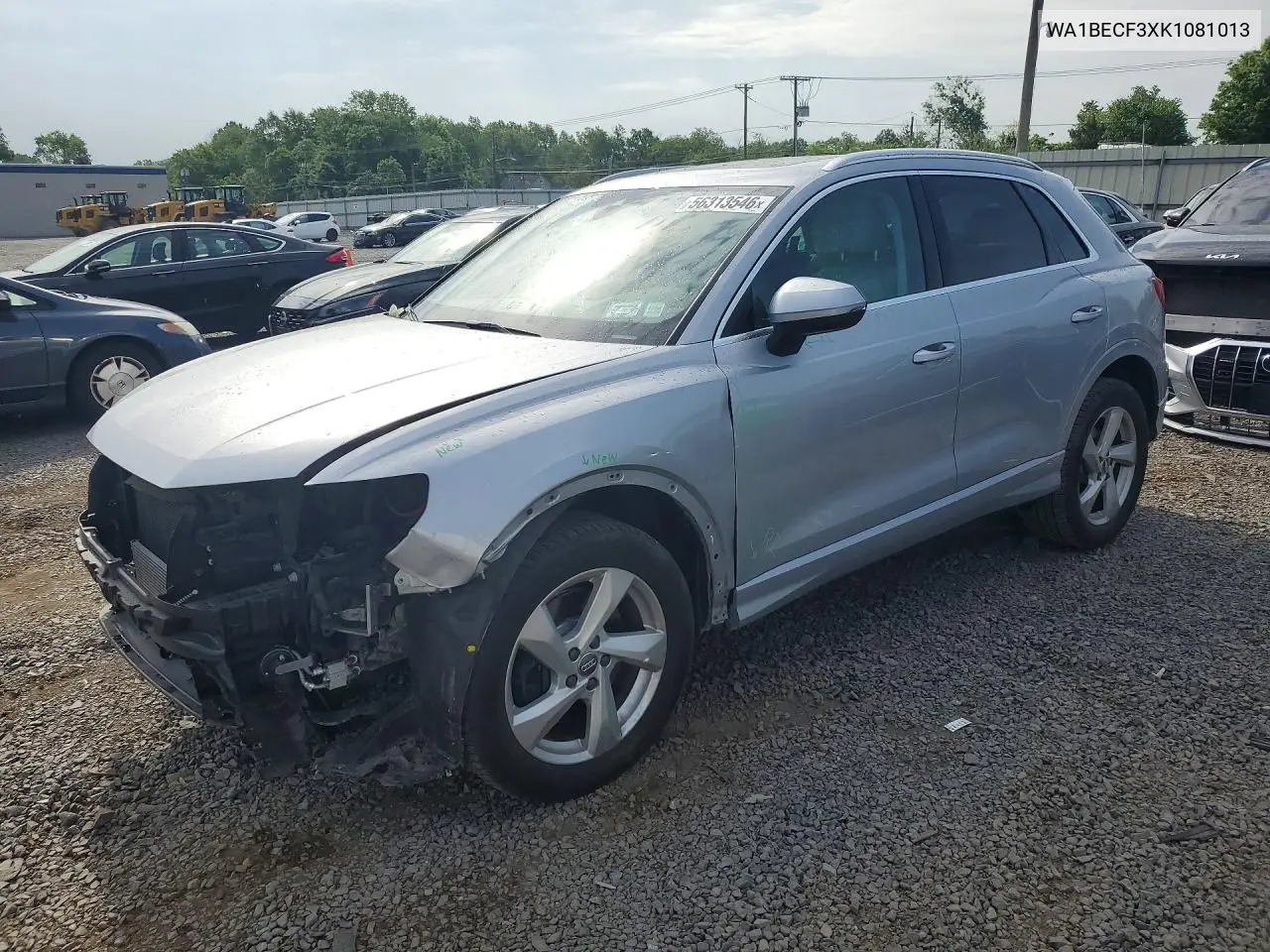 2019 Audi Q3 Premium Plus VIN: WA1BECF3XK1081013 Lot: 56313546
