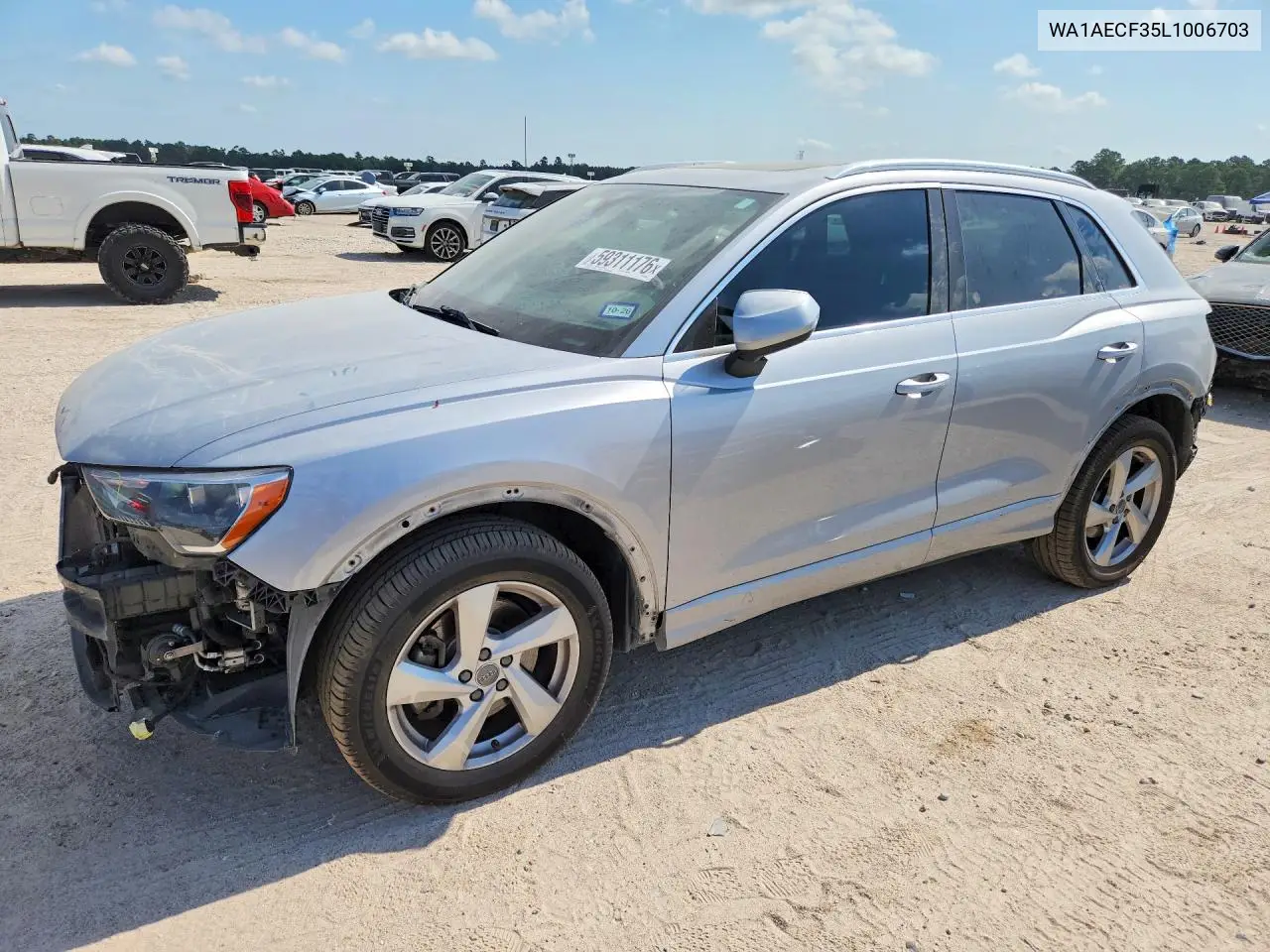 2020 Audi Q3 Premium VIN: WA1AECF35L1006703 Lot: 59311176