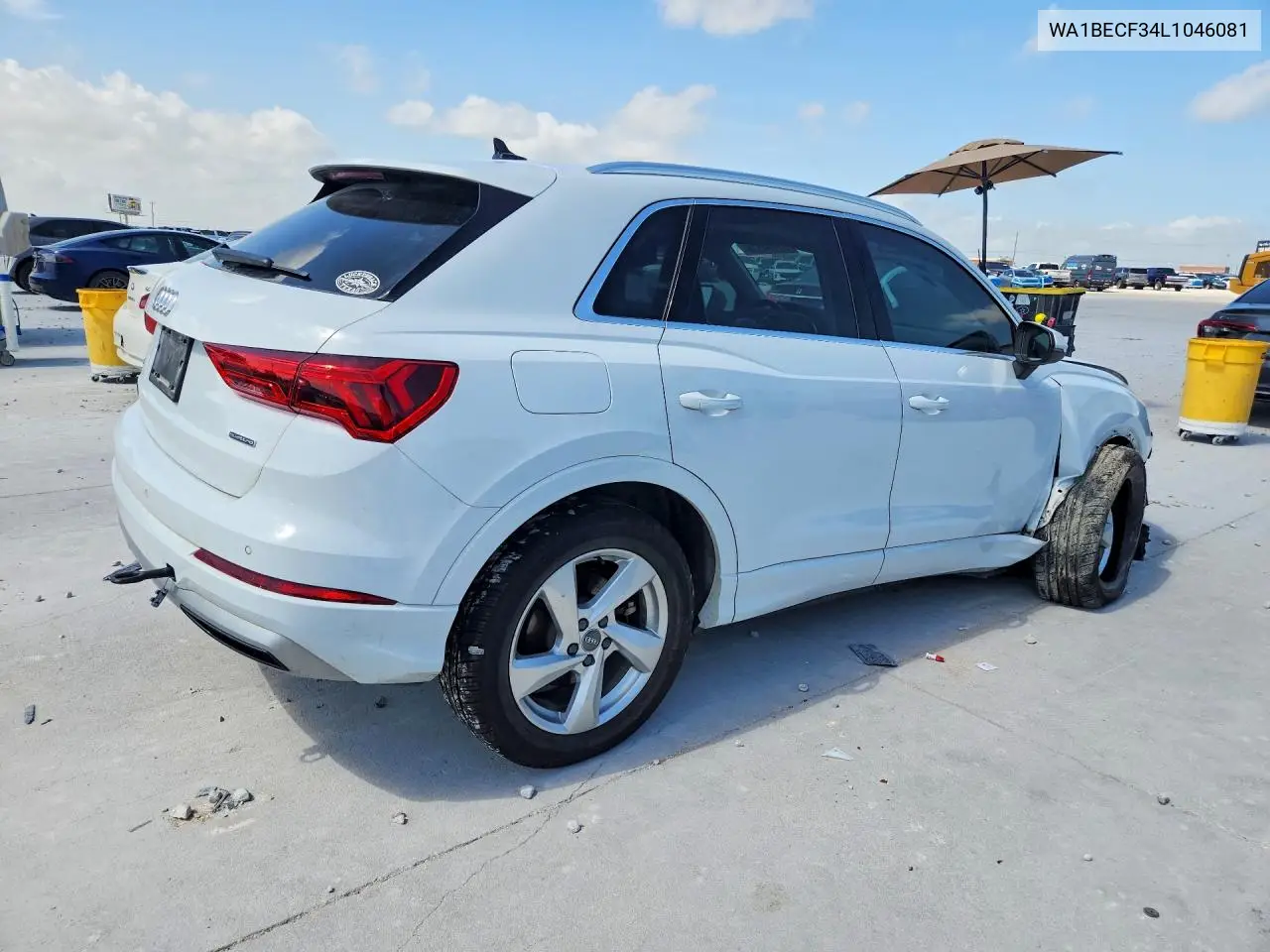 2020 Audi Q3 Premium Plus VIN: WA1BECF34L1046081 Lot: 61194816