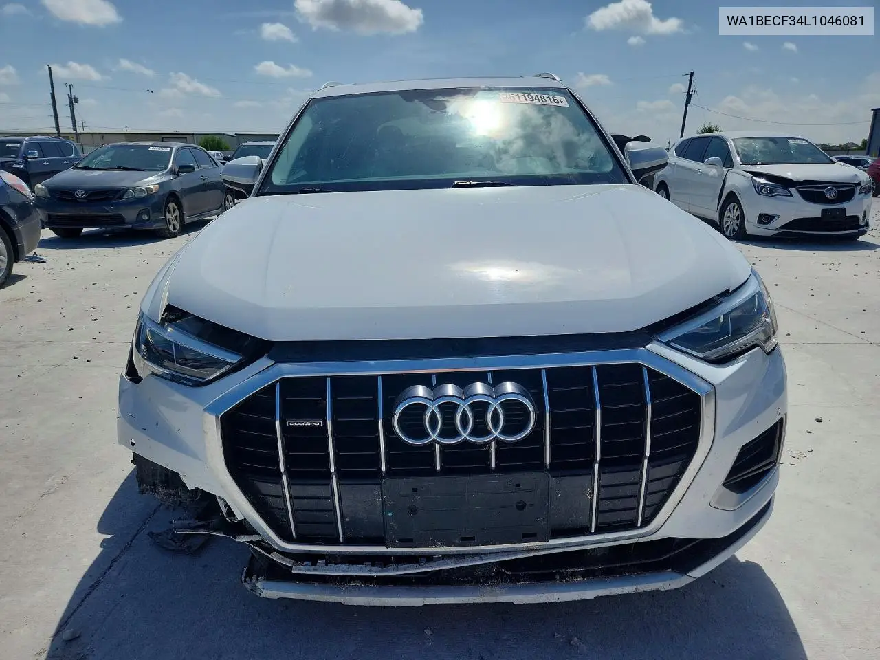 2020 Audi Q3 Premium Plus VIN: WA1BECF34L1046081 Lot: 61194816