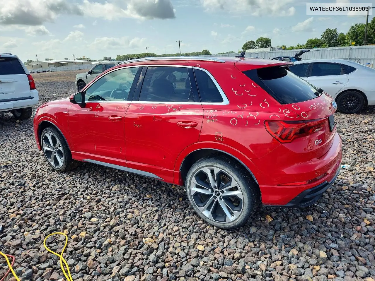 2020 Audi Q3 Premium Plus S-Line VIN: WA1EECF36L1038903 Lot: 61541976