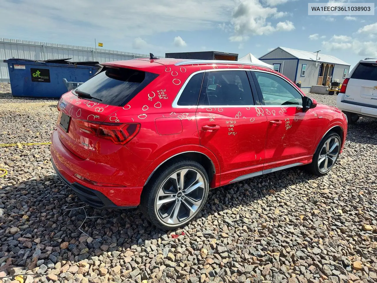 2020 Audi Q3 Premium Plus S-Line VIN: WA1EECF36L1038903 Lot: 61541976