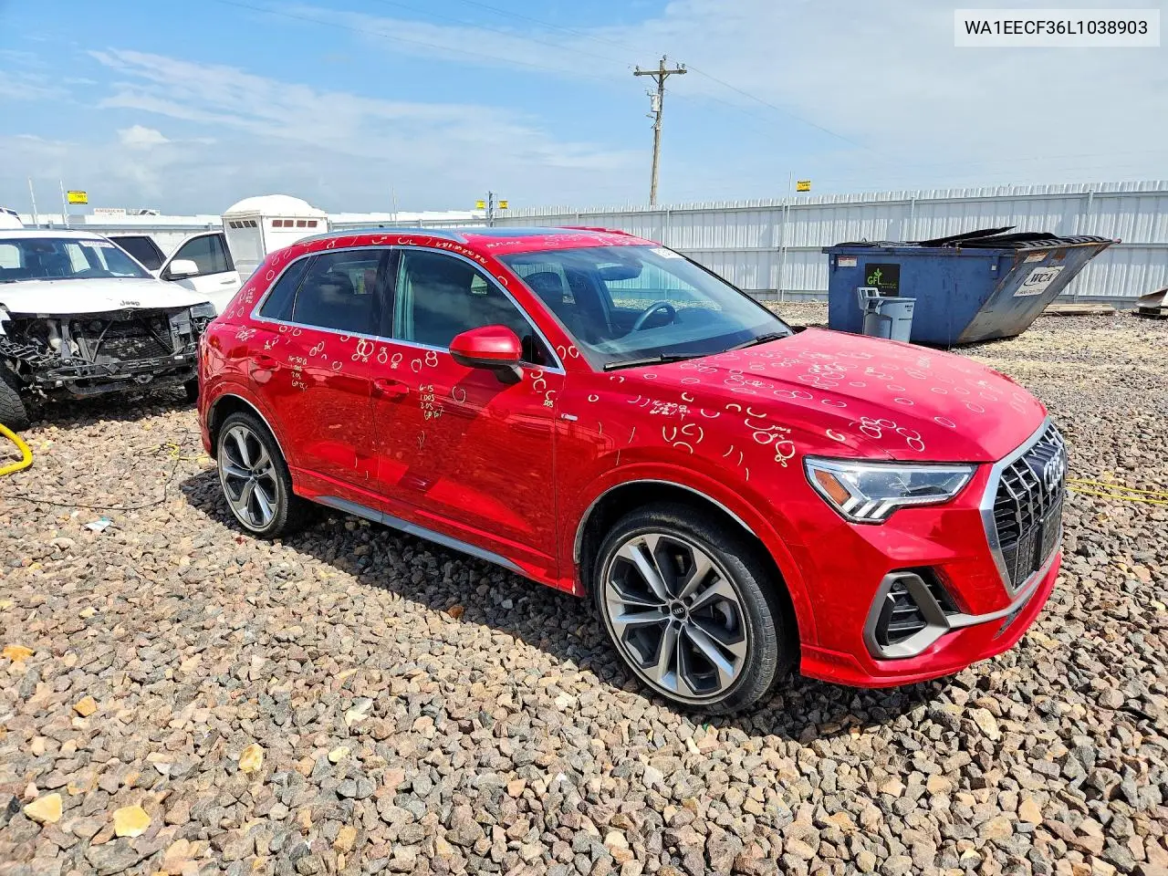 2020 Audi Q3 Premium Plus S-Line VIN: WA1EECF36L1038903 Lot: 61541976